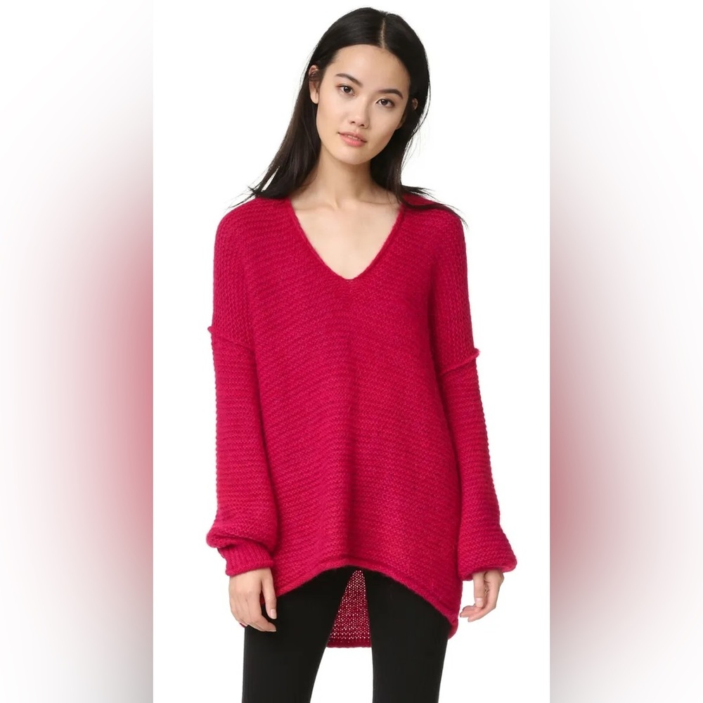 Free People Raspberry All Mine Sweater Size Small - Picture 10 of 10
